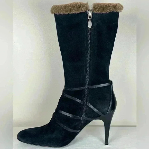 Circa Joan & David Dulcinea Black Suede Mid Calf Boot Women’s Size 8.5 Medium - Picture 7 of 16